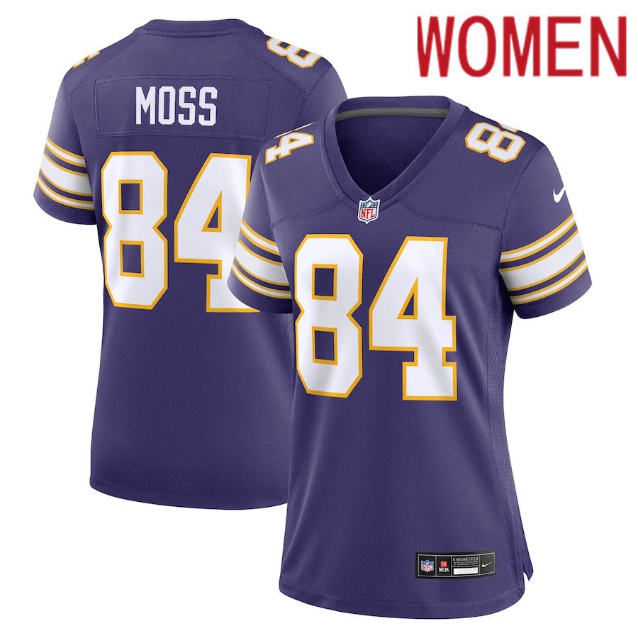 Women Minnesota Vikings 84 Randy Moss Nike Purple Classic Retired Player Game NFL Jersey